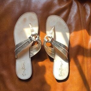 Lilly Pulitzer McKim gold sandals 9.5 medium